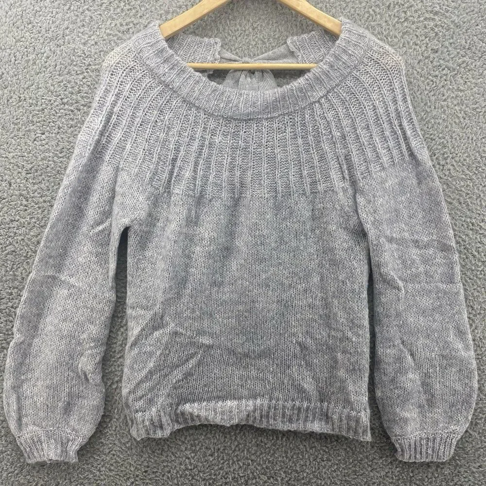 Lauren Conrad Womens‎ Size S Gray Loose Weave Long Sleeve Casual Top Sweater